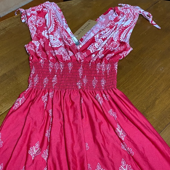Jon & Anna Red and White Paisley Maxi Dress - Picture 1 of 7